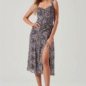 ASTR the Label milkmaid tie dress purple floral